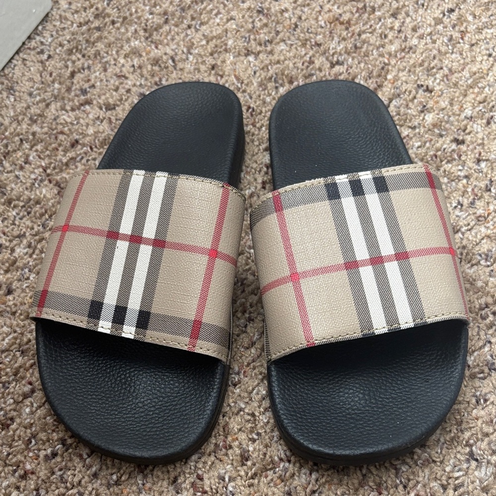 Plaid Slide Sandals